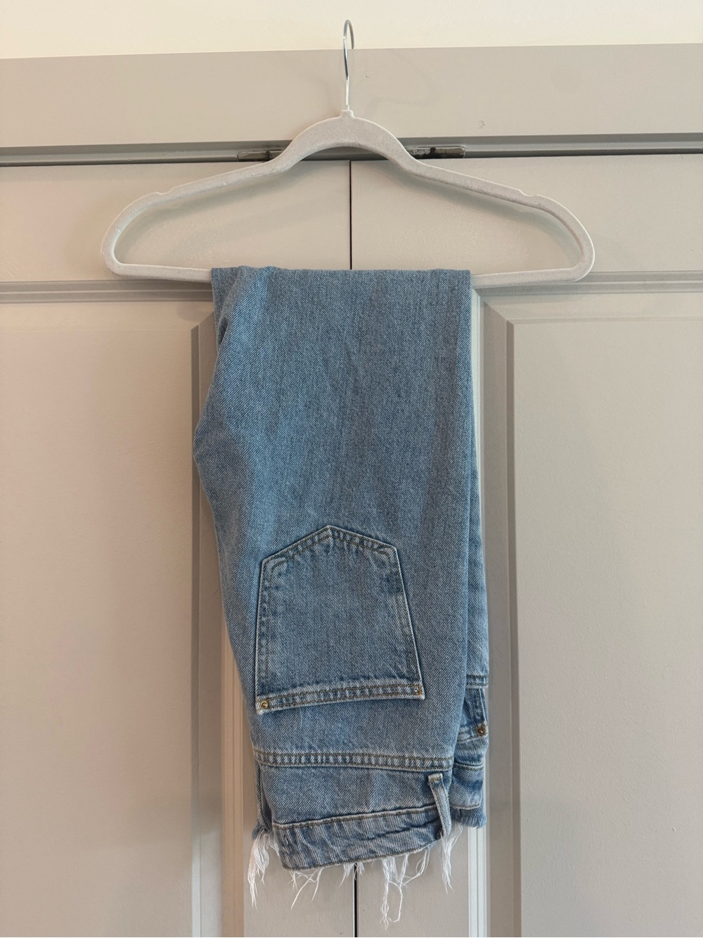 Zara Raw Hem Straight Leg Jeans